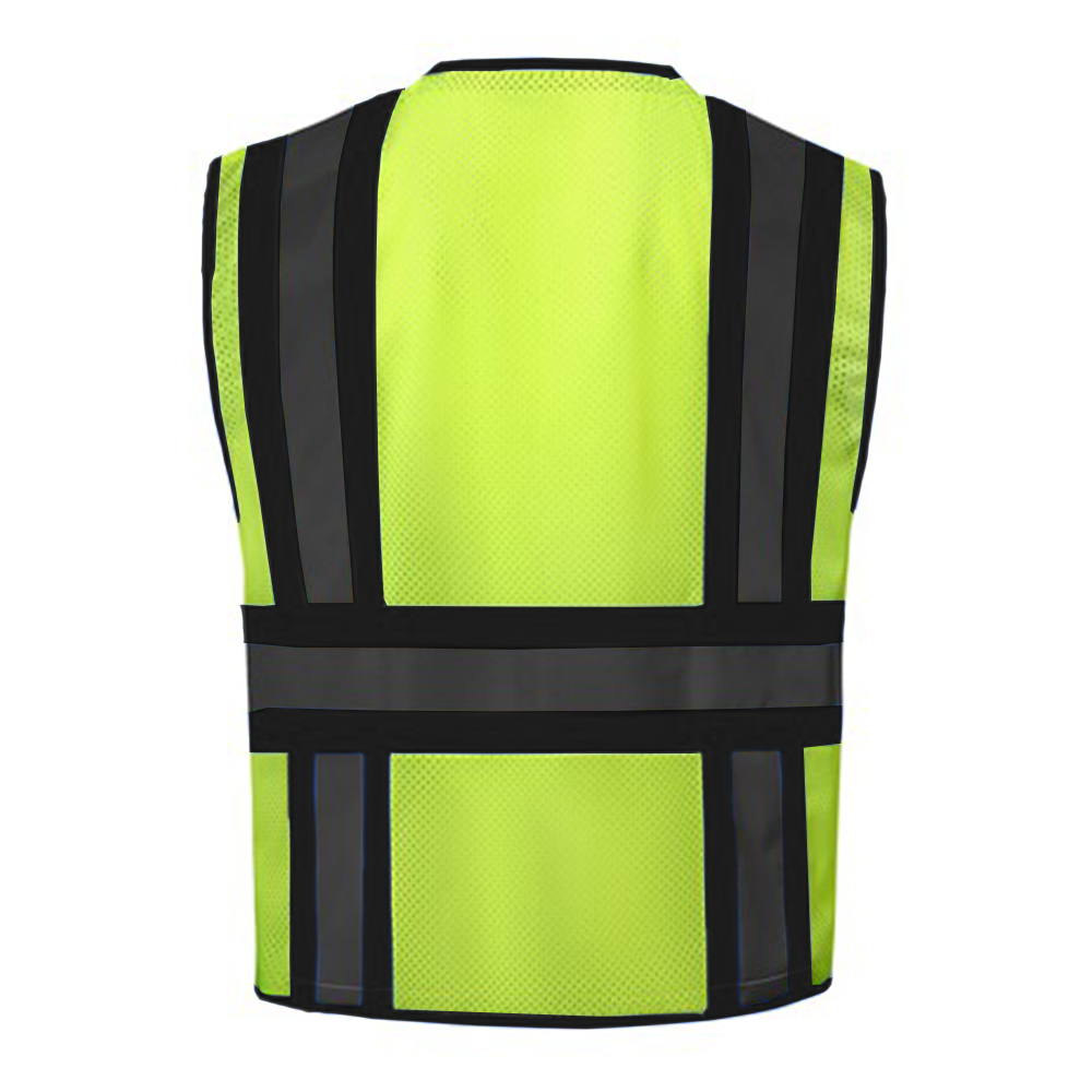 GSS Safety 1525 Class 2 Safety Vest w/Colored Trim - Black