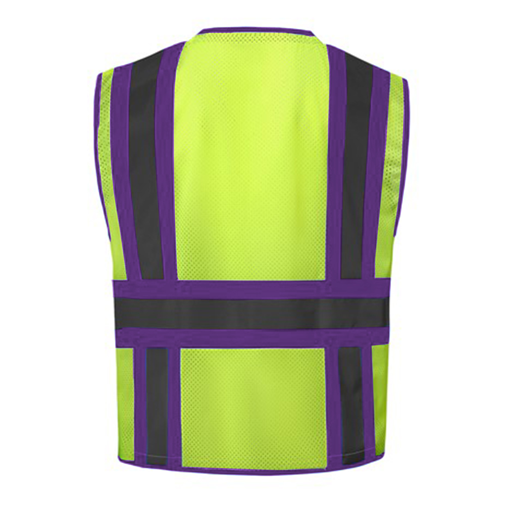GSS Safety 1527 Class 2 Safety Vest w/Colored Trim - Purple