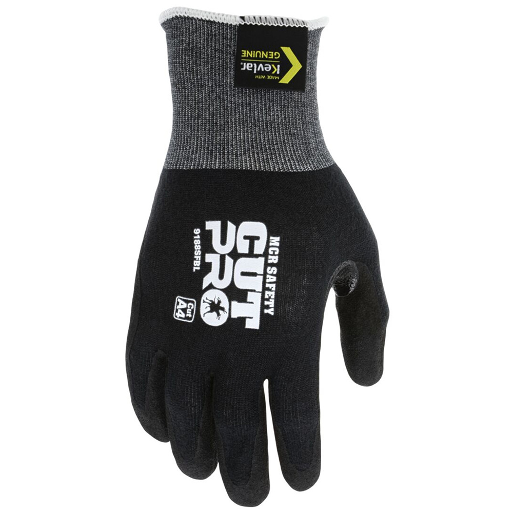 MCR Safety 9188SFB Cut Pro 18 Gauge ANSI A4 Cut Resistant Foam Nitrile Coated Gloves