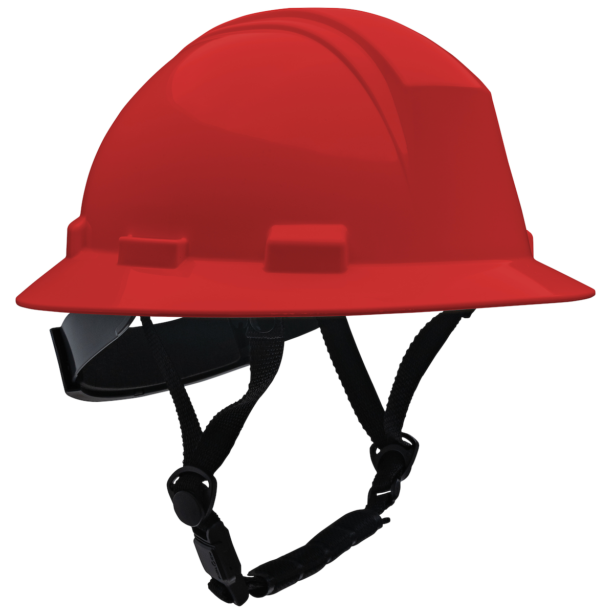 PIP 280-HP642R-CH-15 Kilimanjaro Type II Full Brim Hard Hat with HDPE Shell, 4-Point Suspension and Wheel Ratchet, Chin Strap, Red