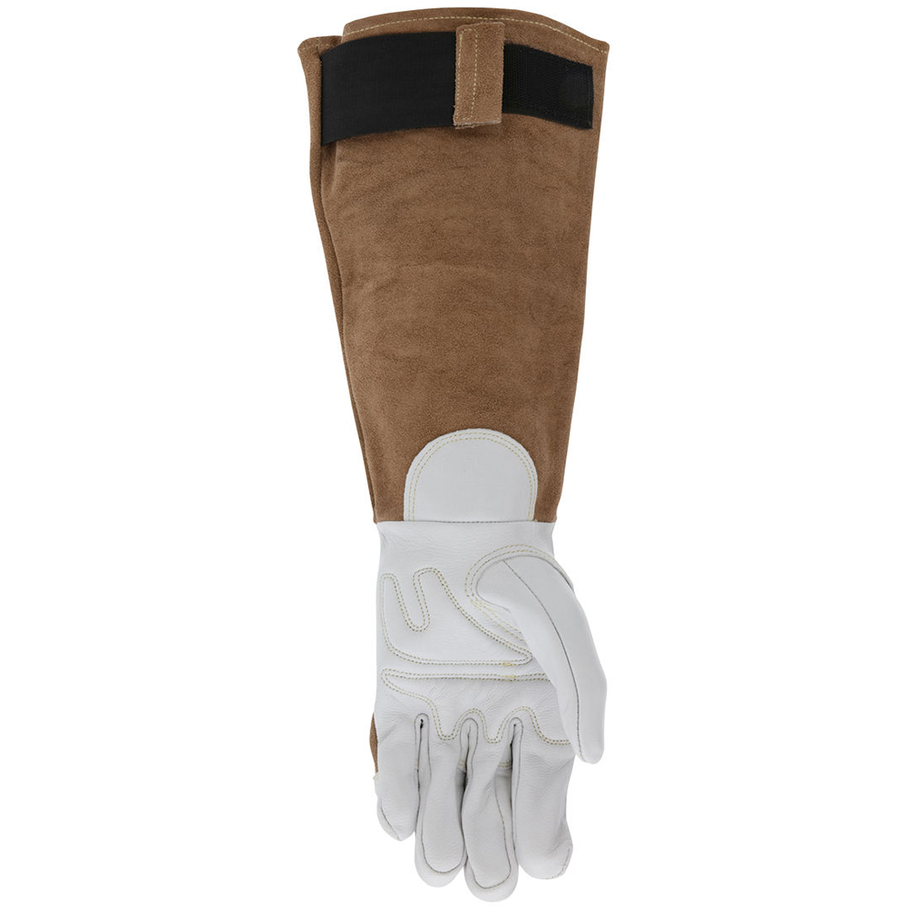MCR Safety 4892 Welding Leather Glove, Wing Thumb, Slip-On Cuff, Premium/White Goatskin