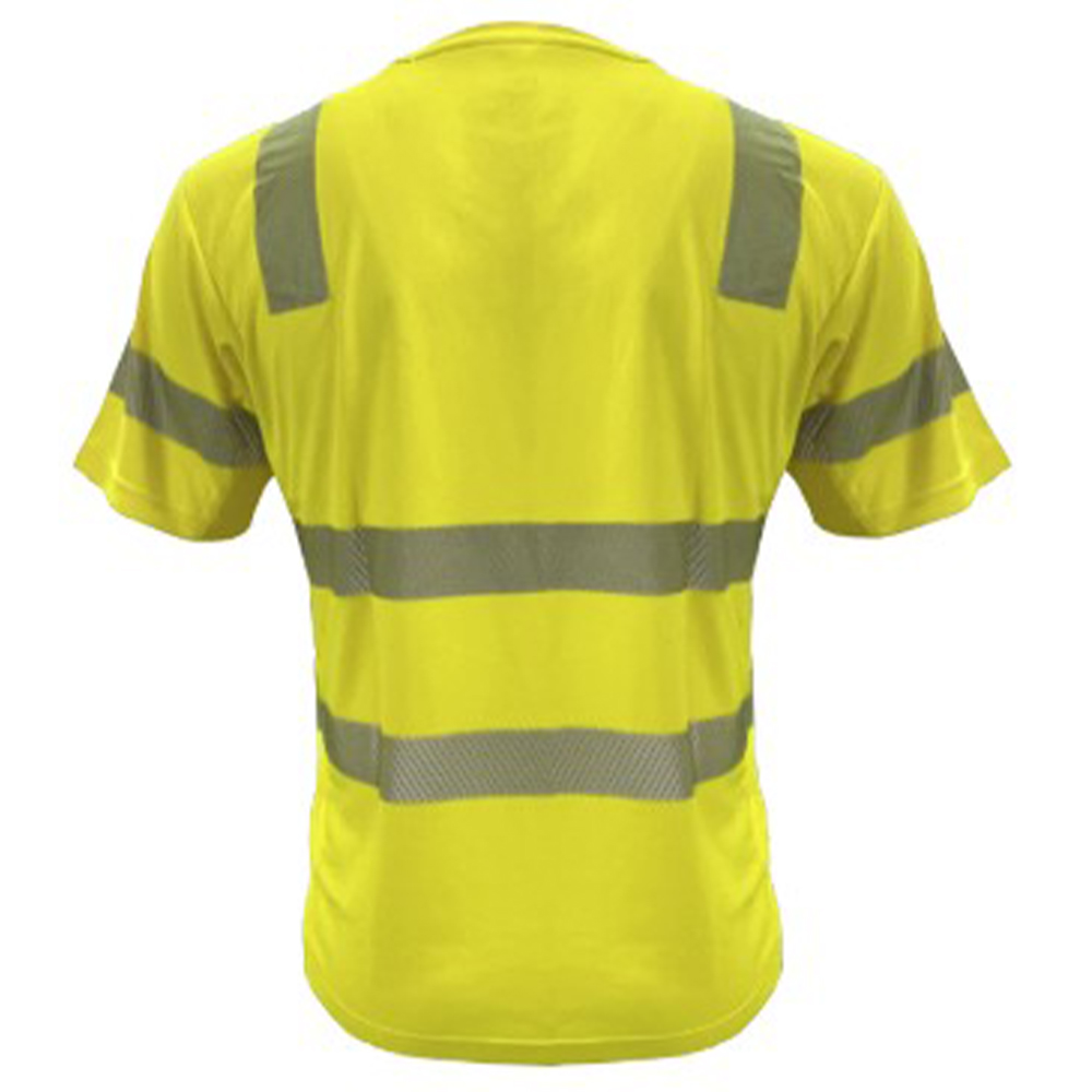 PIP 104CMPS ANSI Type R Class 3 EcoChill Short Sleeve T-Shirt with UPF 50+ Sun Protection, Hi-Vis Yellow