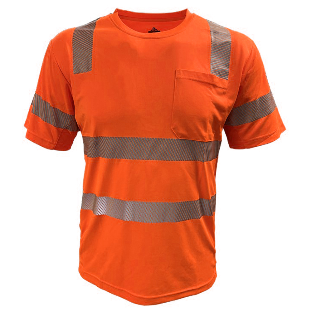 PIP 104CMPS ANSI Type R Class 3 EcoChill Short Sleeve T-Shirt with UPF 50+ Sun Protection, Hi-Vis Orange