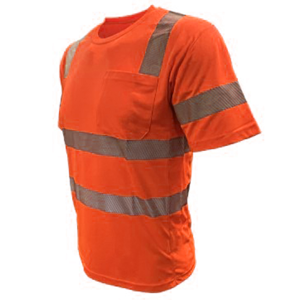 PIP 104CMPS ANSI Type R Class 3 EcoChill Short Sleeve T-Shirt with UPF 50+ Sun Protection, Hi-Vis Orange
