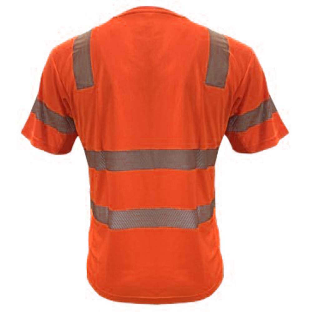 PIP 104CMPS ANSI Type R Class 3 EcoChill Short Sleeve T-Shirt with UPF 50+ Sun Protection, Hi-Vis Orange