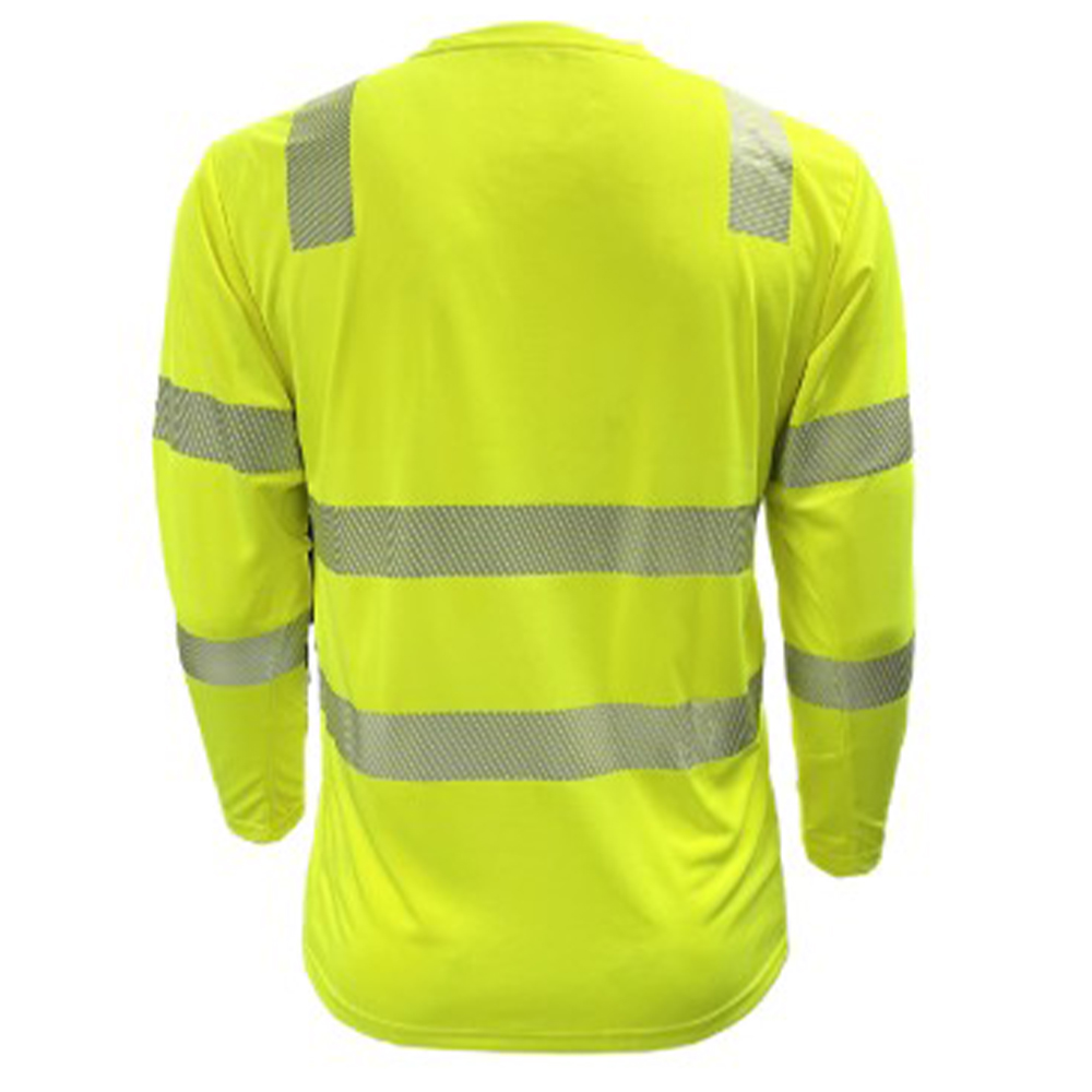 PIP 204CMPS ANSI Type R Class 3 EcoChill Long Sleeve T-Shirt with UPF 50+ Sun Protection, Hi-Vis Yellow