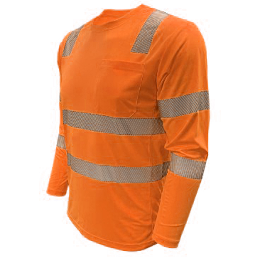 PIP 204CMPS ANSI Type R Class 3 EcoChill Long Sleeve T-Shirt with UPF 50+ Sun Protection, Hi-Vis Orange