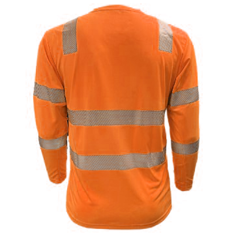PIP 204CMPS ANSI Type R Class 3 EcoChill Long Sleeve T-Shirt with UPF 50+ Sun Protection, Hi-Vis Orange