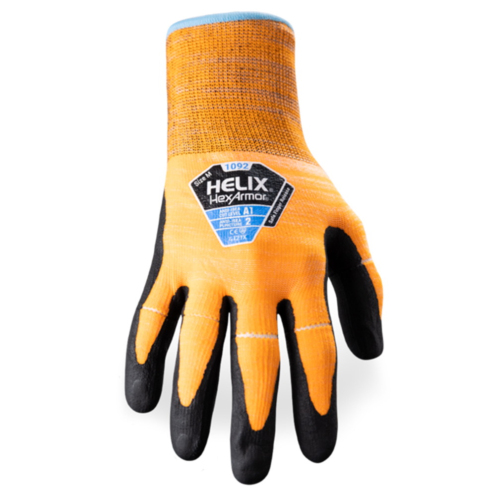 HexArmor 1092 Helix Knit, Foam Nitrile Coated, Cut Level A1 Finger Release Gloves