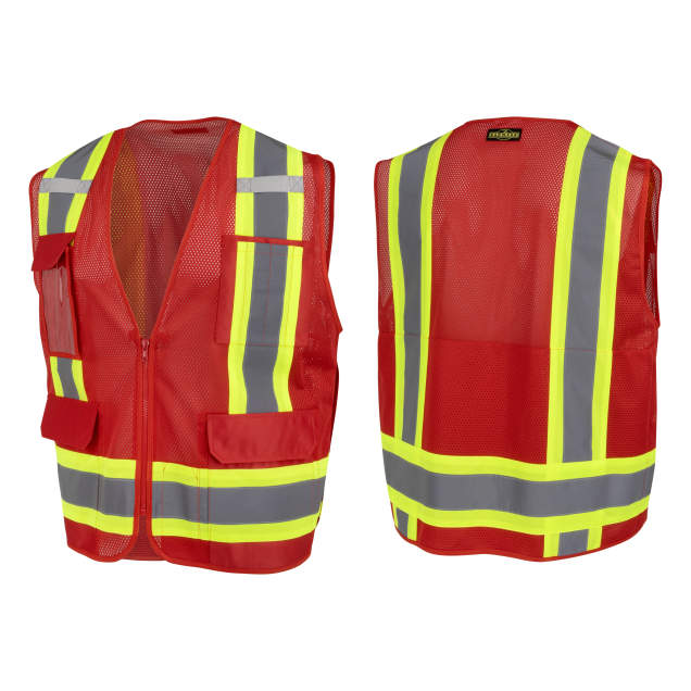 Radians SV6P-1 Type O Class 1 Mesh Surveyor Vest Red