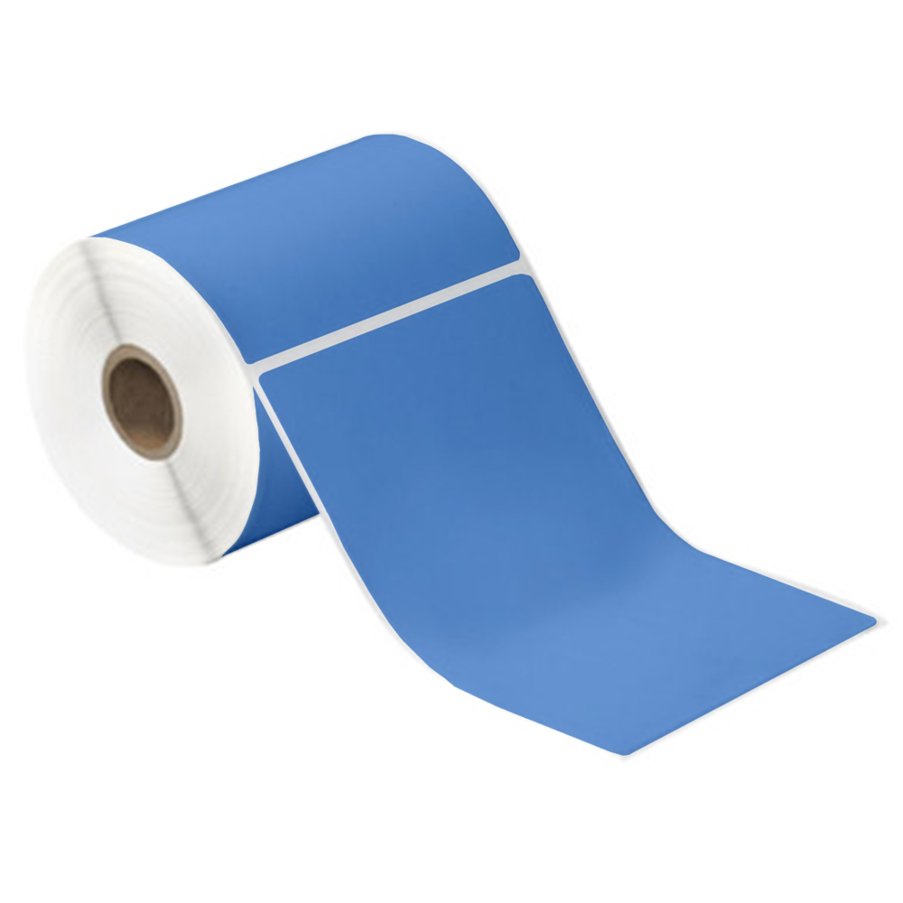BBP70PBTM4060AP-B 4" x 6" Blue Thermal Transfer Labels - 3" Core, 1000/Roll, 4 Roll/Case