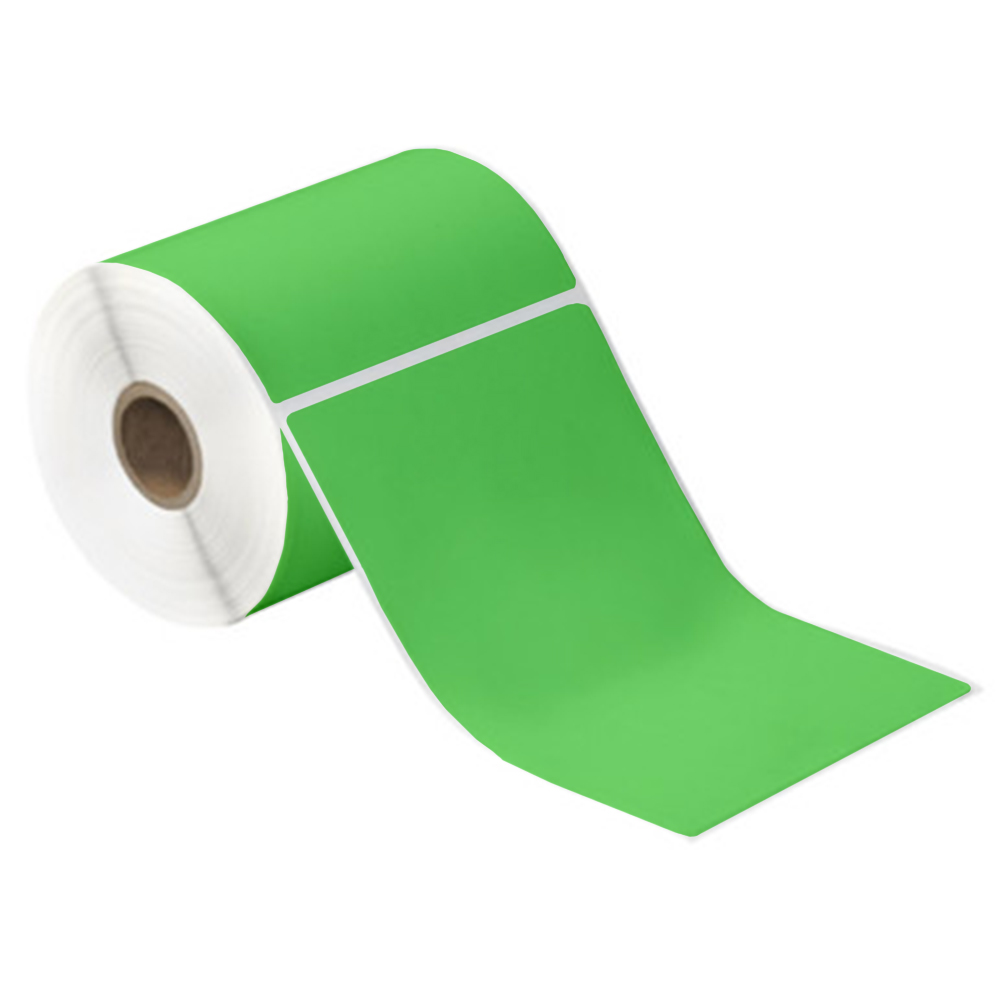 BBP70PBTM4060AP-LTGN 4" x 6" Green Thermal Transfer Labels - 3" Core, 1000/Roll, 4 Roll/Case