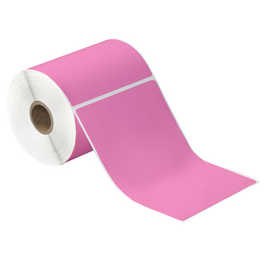 BBP70PBTM4060AP-PINK 4" x 6" Pink Thermal Transfer Labels - 3" Core, 1000/Roll, 4 Roll/Case
