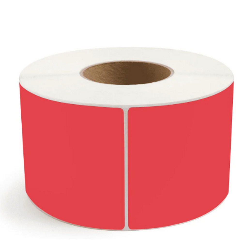 BBP70PBTM4060AP-RED 4" x 6" Red Thermal Transfer Labels - 3" Core, 1000/Roll, 4 Roll/Case