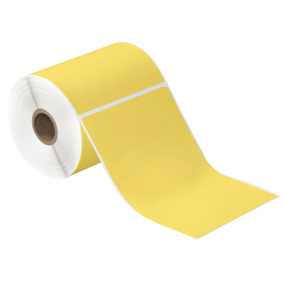 BBP70PBTM4060AP-Y 4" x 6" Yellow Thermal Transfer Labels - 3" Core, 1000/Roll, 4 Roll/Case