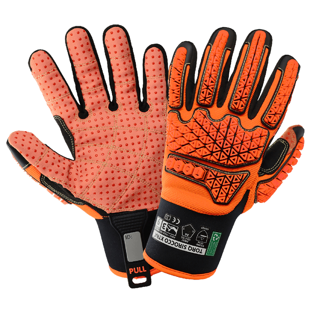 Global Glove SKG00121G Torq Sirocco Xtra High-Visibility Multi-Hazard Oil and A6 Gas Gloves