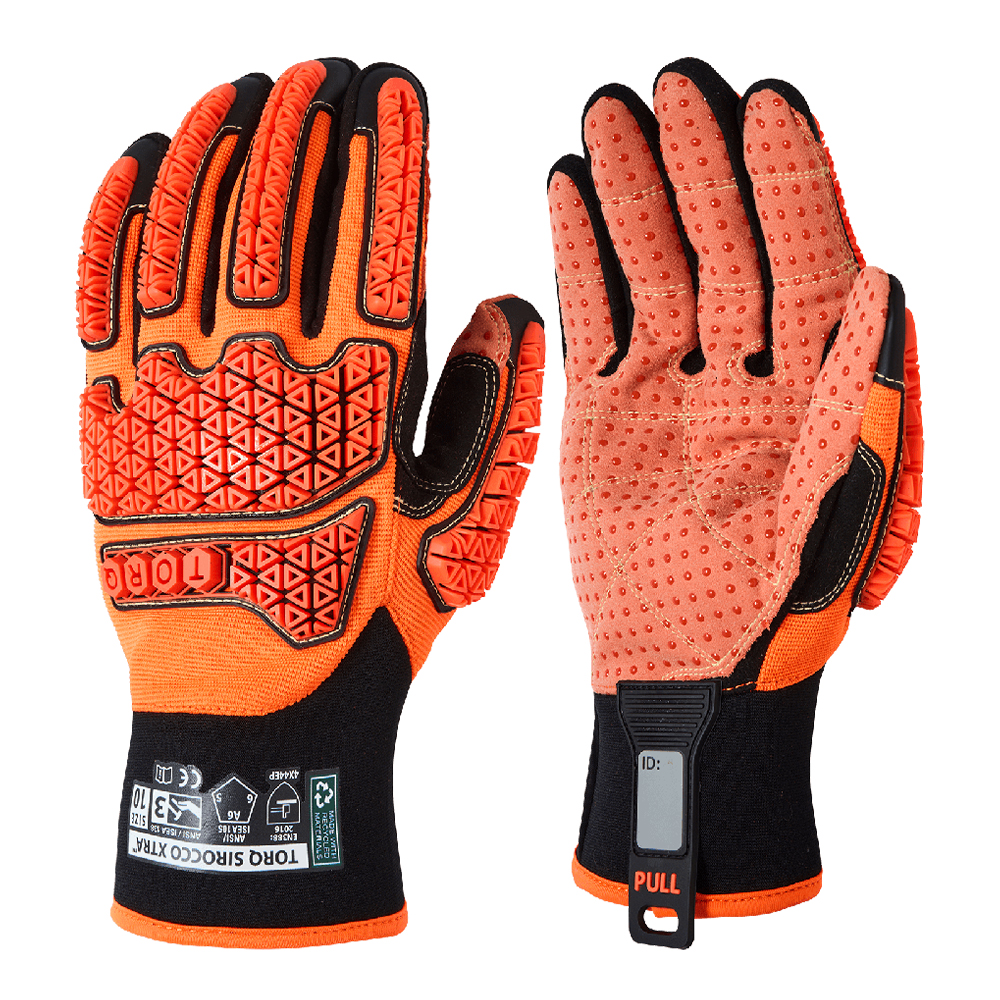 Global Glove SKG00121G Torq Sirocco Xtra High-Visibility Multi-Hazard Oil and A6 Gas Gloves