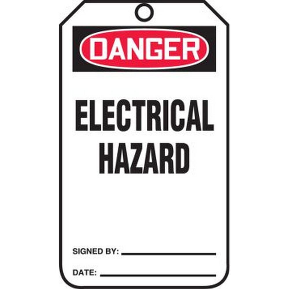 Accuform NMC MDT151PTP OSHA Danger Safety Tag: Electrical Hazard Plastic 25/Pack