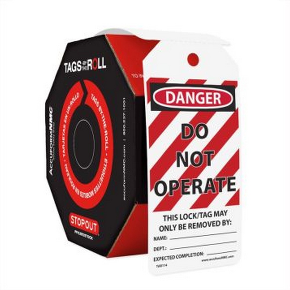 Accuform NMC TAR114 OSHA Danger Tags By-The-Roll: Do Not Operate 100/Roll