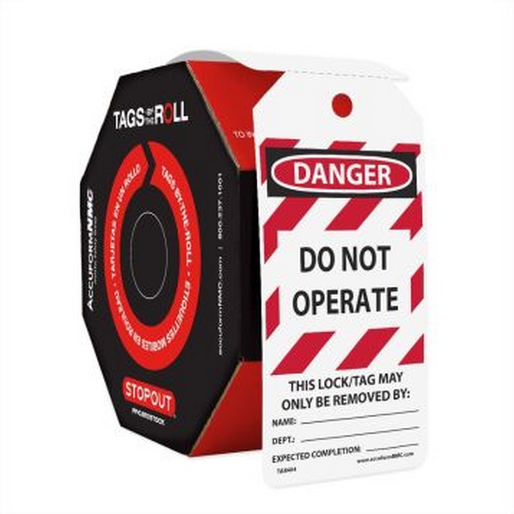 Accuform NMC TAR404 OSHA Danger Tags By-The-Roll: Do Not Operate 100/Roll