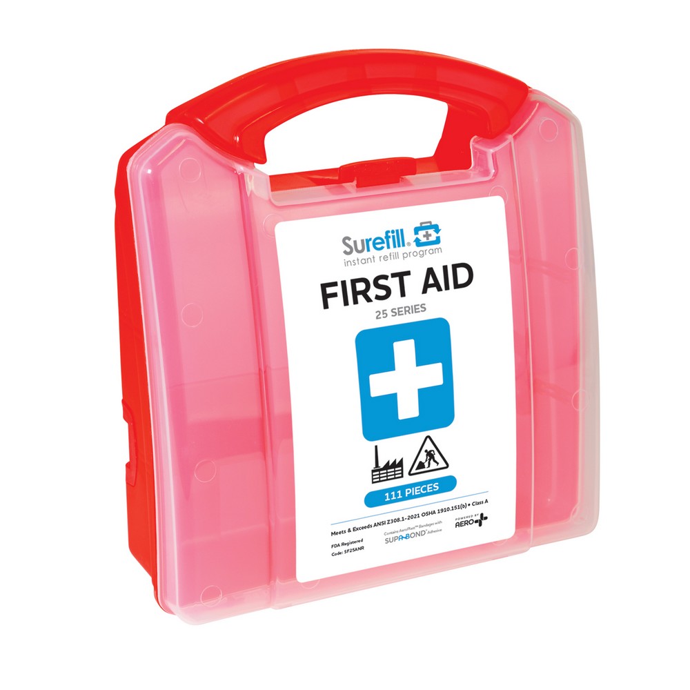 Aero Healthcare SF25ANR SUREFILL 25 ANSI 2021 A+ First Aid Kit - Retail Plastic Case