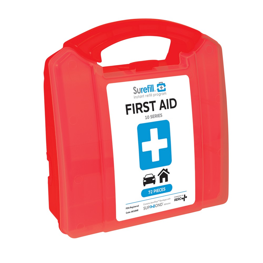 Aero Healthcare AK10NR SUREFILL 10 Series First Aid Kit - Retail Plastic Case