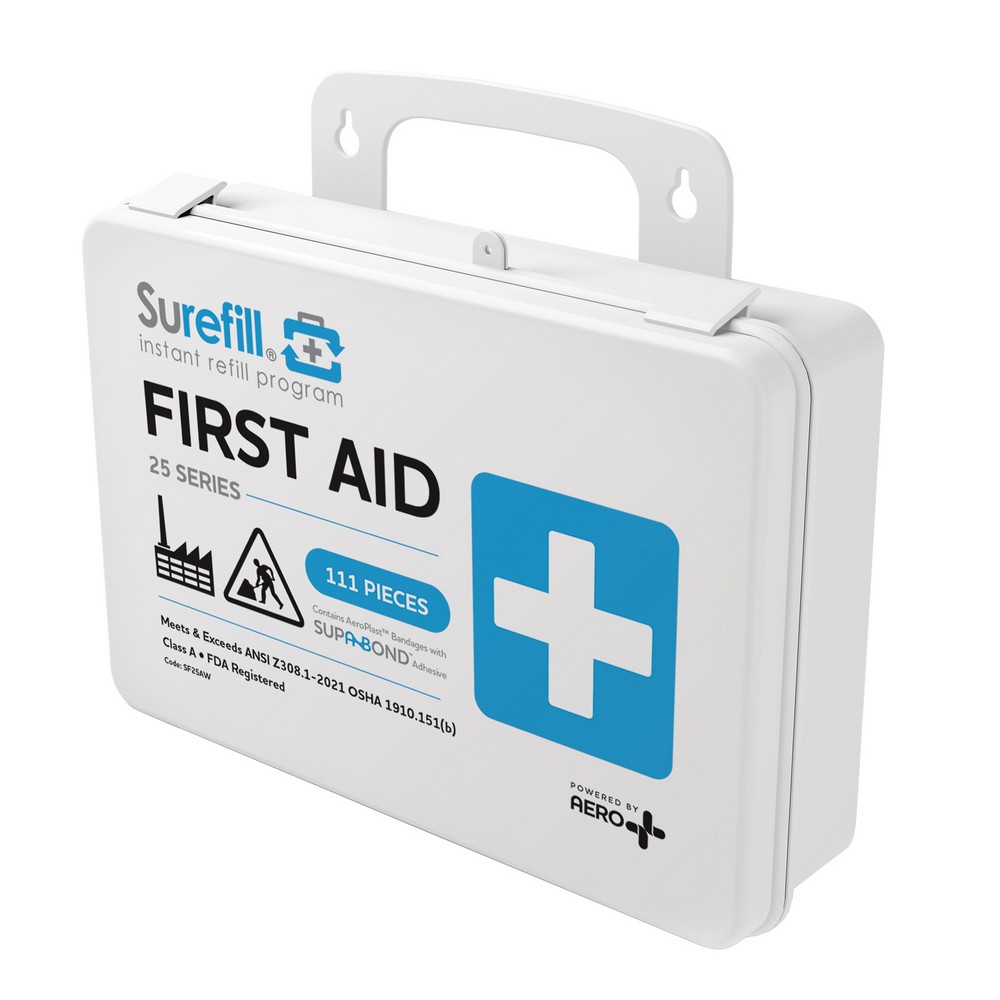 Aero Healthcare SF25AW SUREFILL 25 ANSI 2021 A+ First Aid Kit - Weatherproof Plastic Case