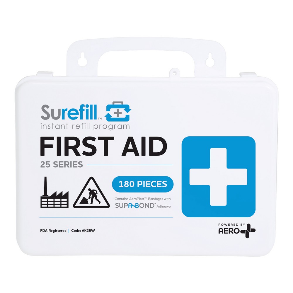 Aero Healthcare AK25W SUREFILL 25 Series All Purpose First Aid Kit - Weatherproof Plastic Case