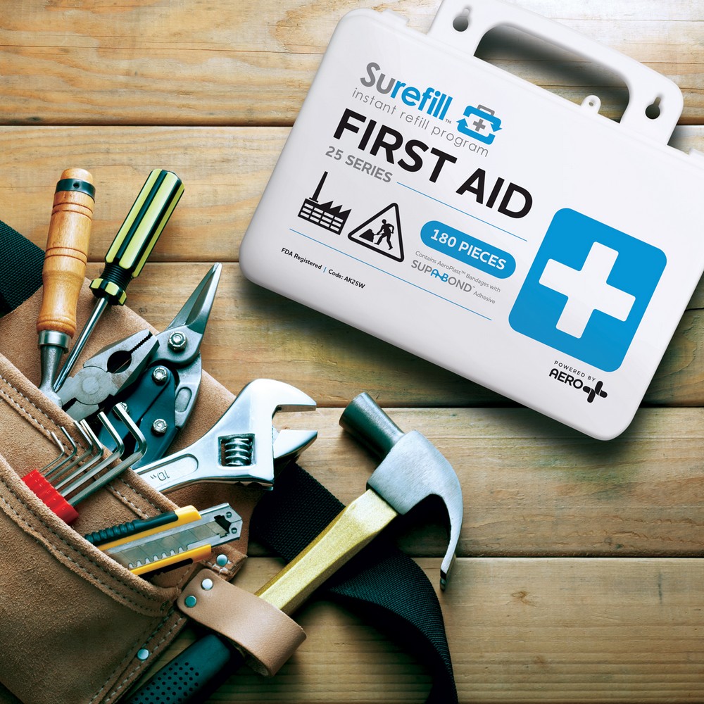 Aero Healthcare AK25W SUREFILL 25 Series All Purpose First Aid Kit - Weatherproof Plastic Case