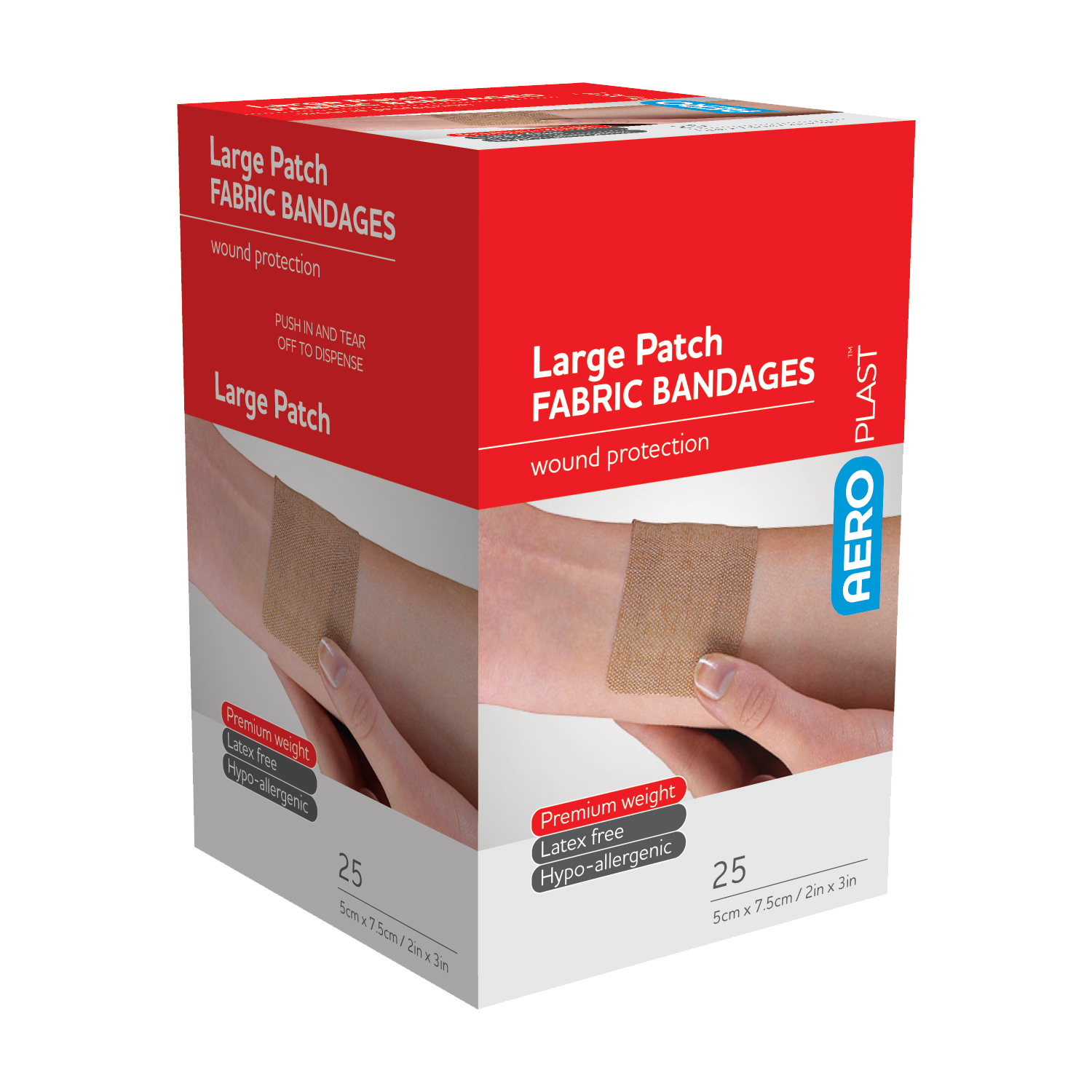 Aero Healthcare AFP506 AEROPLAST Fabric Large Patch Bandages 25/box