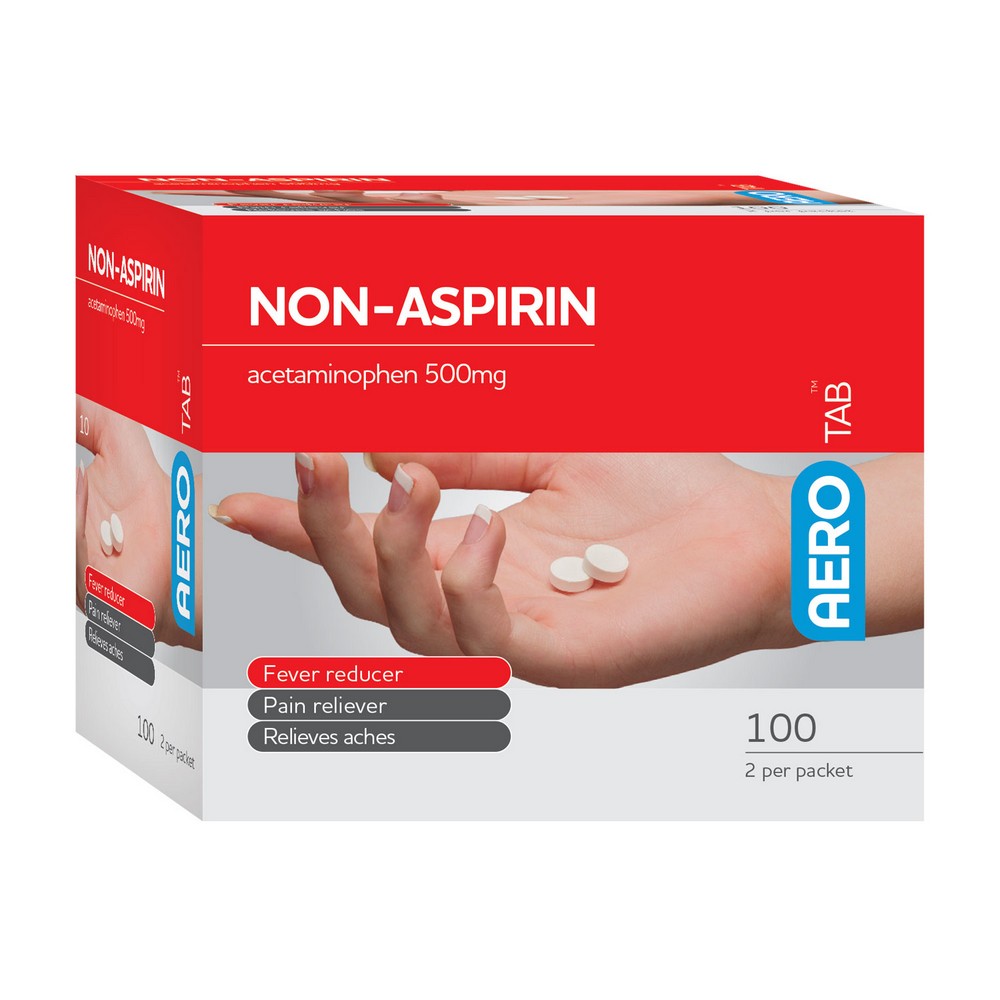 Aero Healthcare ATNA100 AEROTAB Non-Aspirin Tablets 100/box