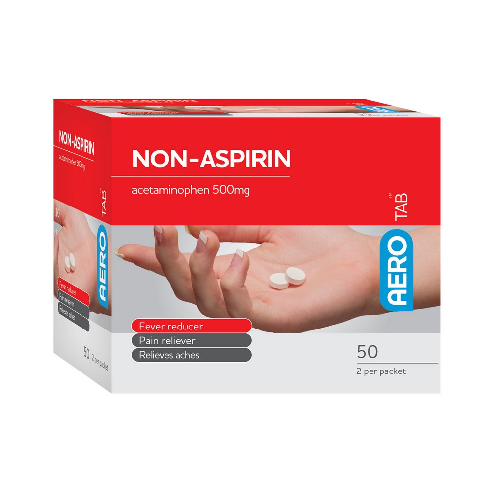 Aero Healthcare ATNA50 AEROTAB Non-Aspirin Tablets 50/box