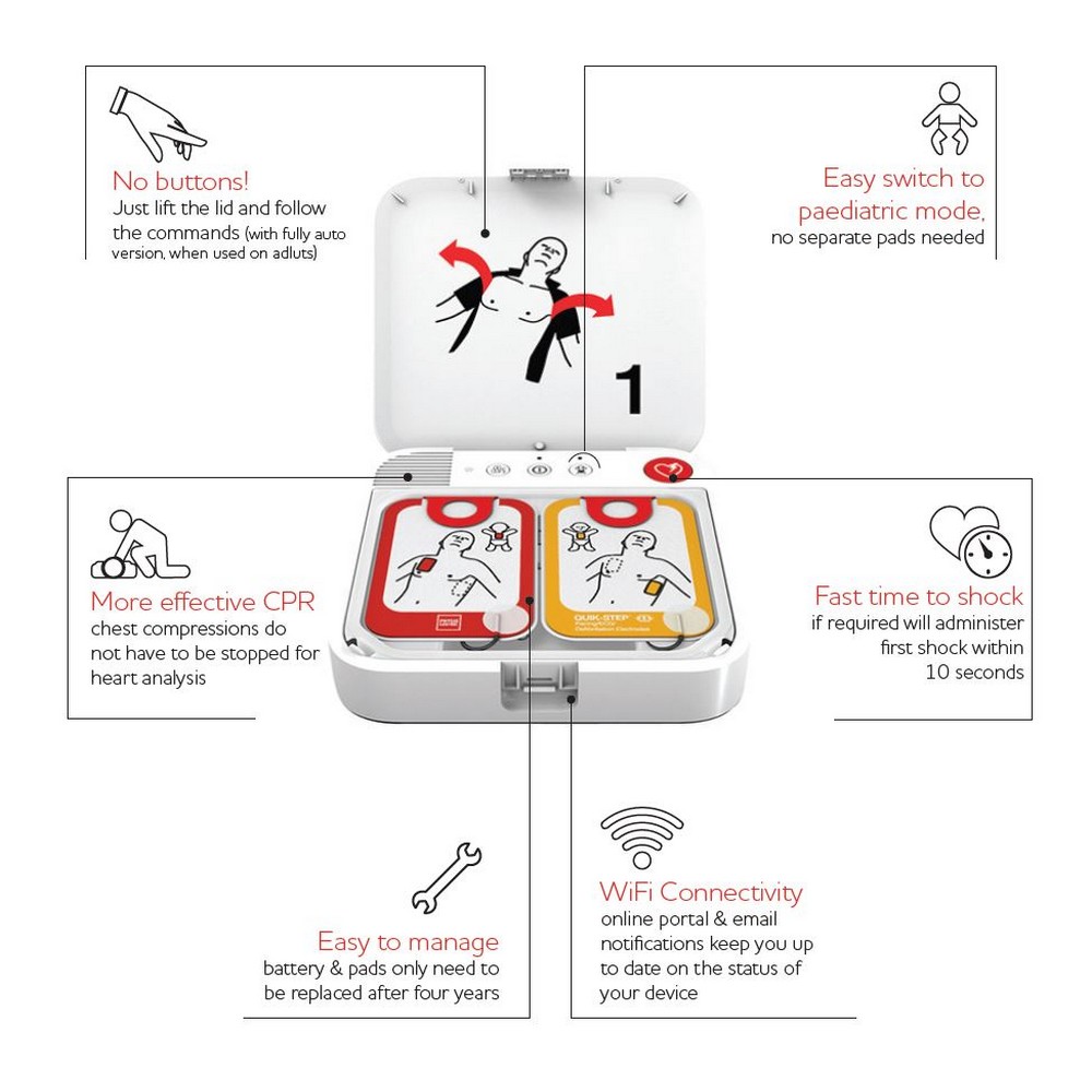Aero Healthcare 99512-001267 LIFEPAK CR2 WIFI Defibrillator, Fully-automatic, English-Spanish, Bag