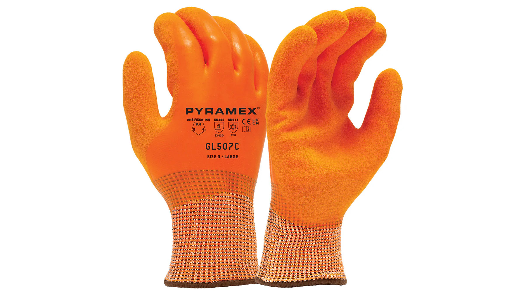Pyramex Safety GL507C Insulated Double Dipped Sandy + Smooth Latex A4 Cut Glove