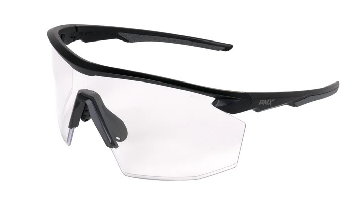 Pyramex SB11210STM PMXSPEC Half Frame Safety Glasses - Shiny Black Frame, Clear Lens, Anti-fog