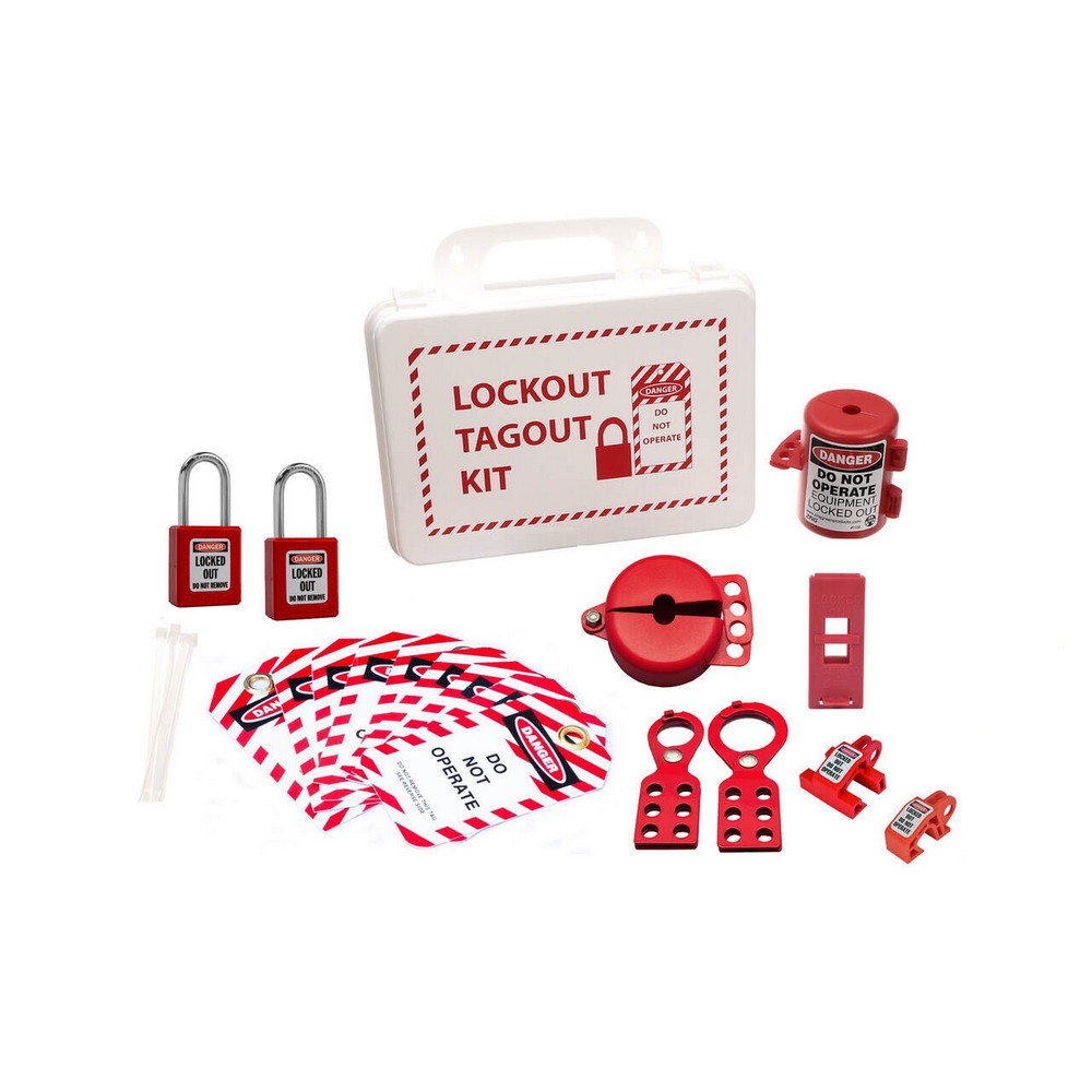 Zing Green 7154 USA Lockout Tagout Case Kit, 29 Components