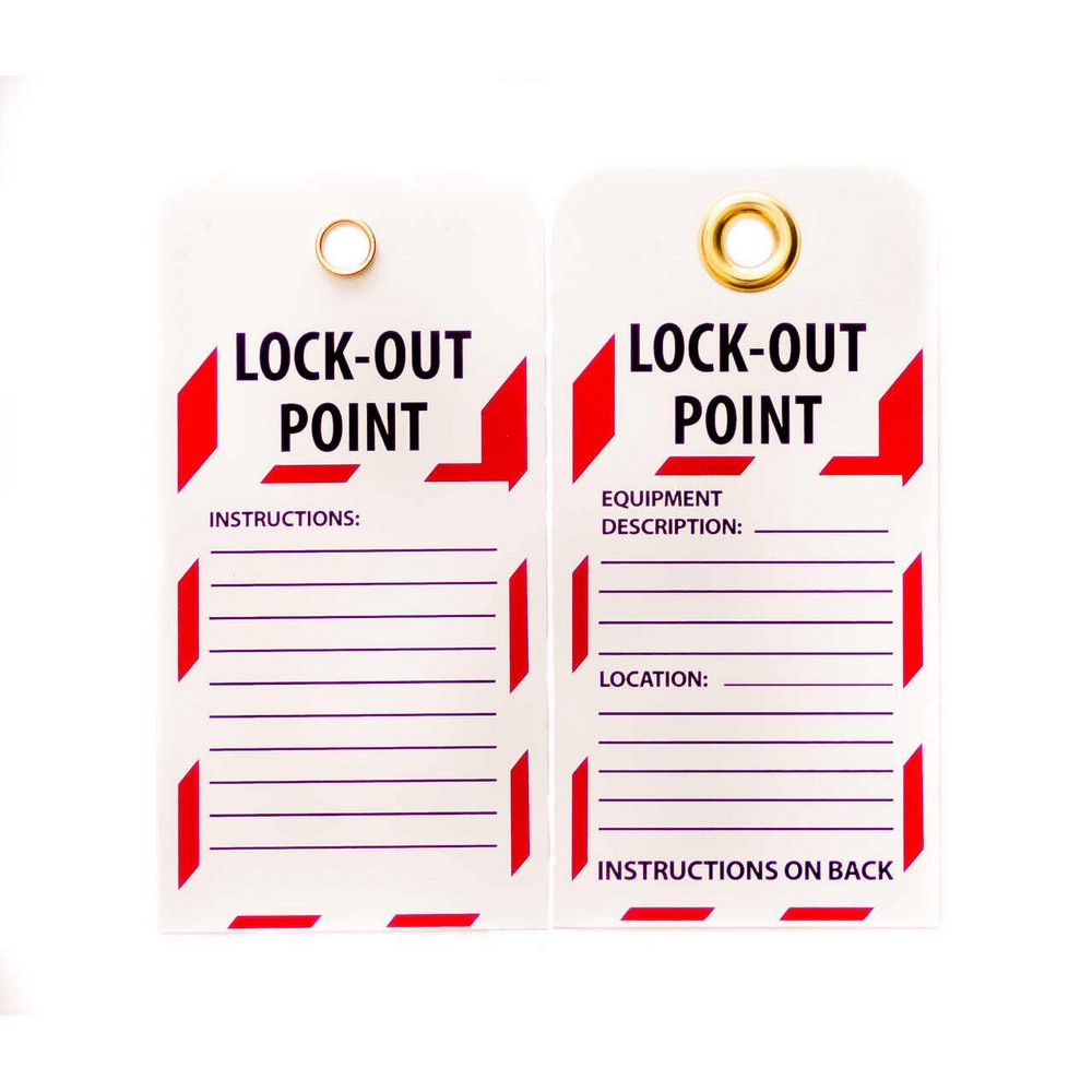 Zing Green 7504 Lockout Tag, 10/PK, LOCK-OUT POINT, 6"x3"