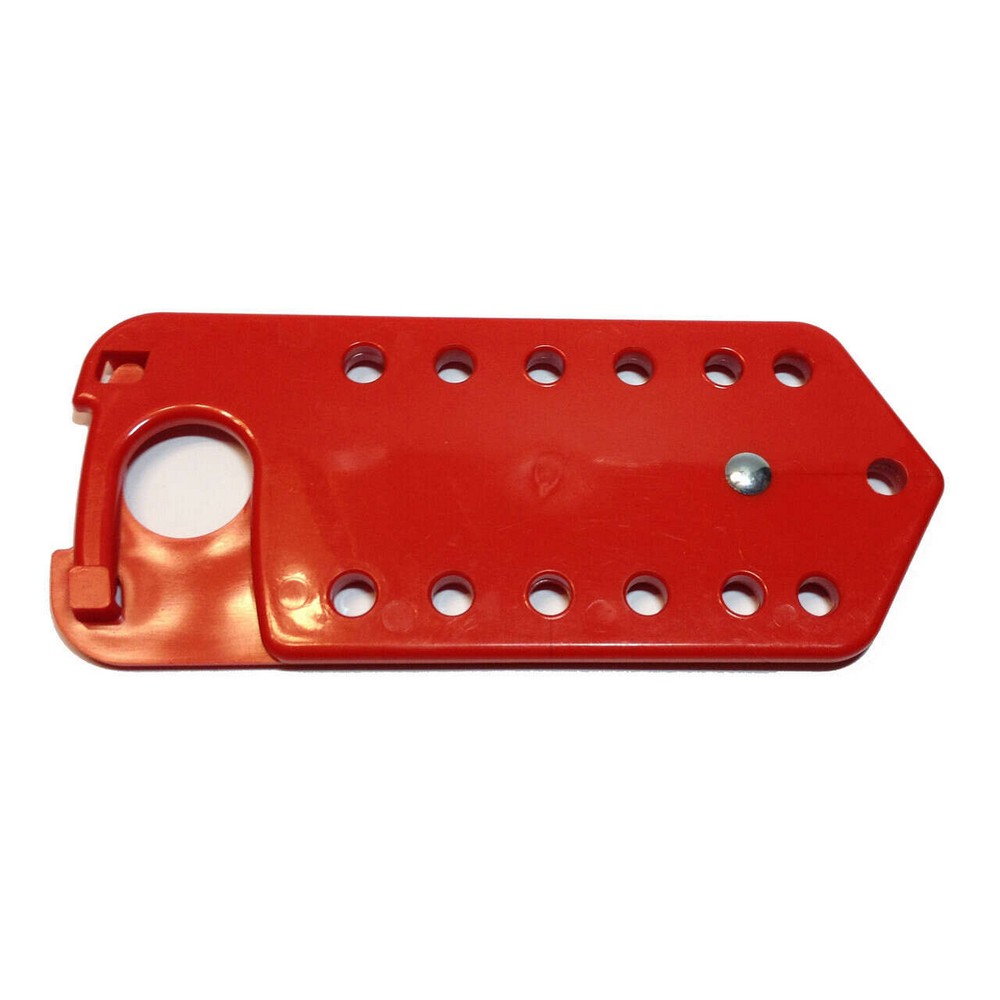 Zing Green 7287 Lockout Hasp - 13 Hole, Plastic, Red