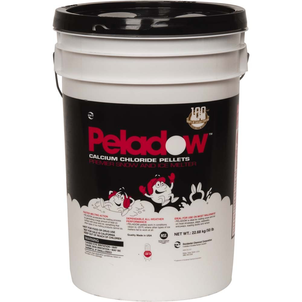 Peladow Calcium Chloride Pellets CCPAIL 50 LBS 42 Pails/Pallet