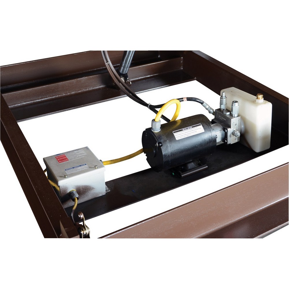 Vestil EH-710-20 Hydraulic Dock Leveler 86"W x 110"L x 24"D Pit Dimensions, 20000 Lb. Capacity Brown/Yellow