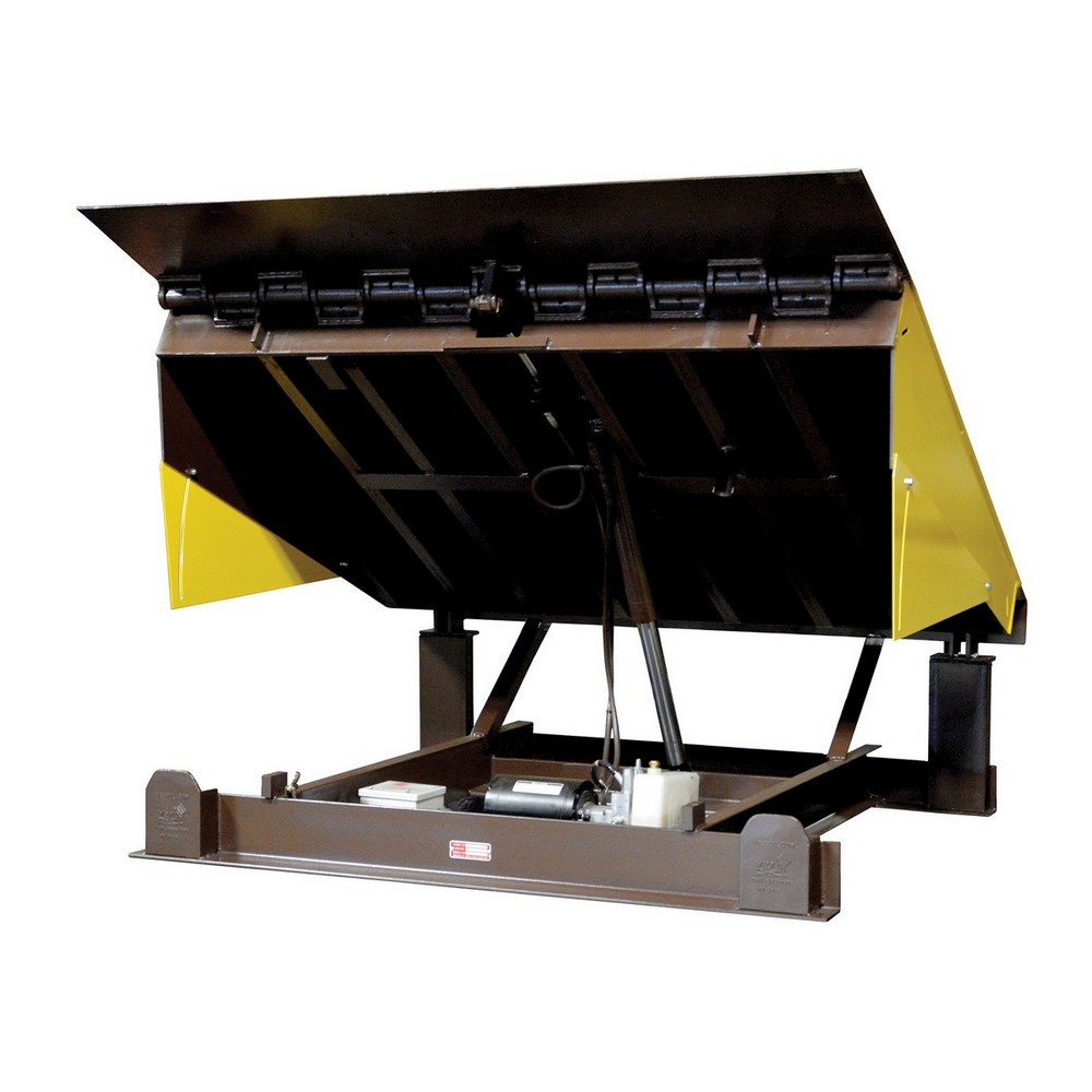 Vestil EH-76-25 Hydraulic Dock Leveler 86"W x 62"L x 24"D Pit Dimensions, 25000 Lb. Capacity Brown/Yellow