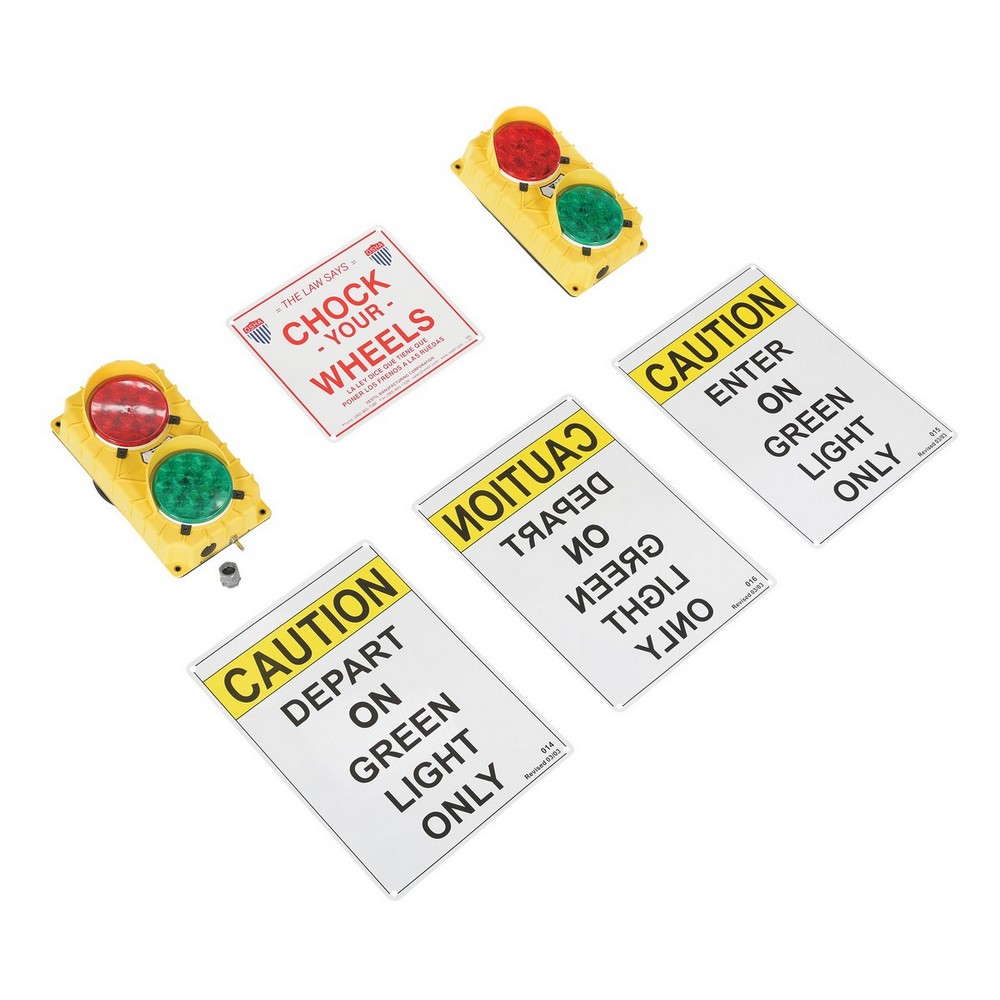 Vestil DTS-5-LED-24DC Polypropylene Traffic System Stop Go Set 24V LED 3-3/4 In. x 6-1/2 In. x 11-1/2 In. Yellow