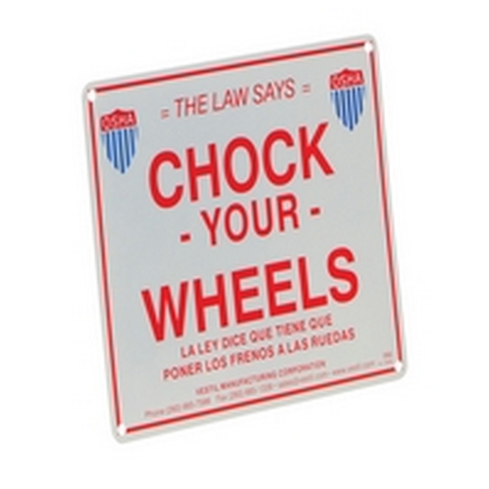 Vestil SA-1012 Aluminum Enamel Wheel Chock Sign 1/16 In. x 11-3/4 In. x 9-3/4 In. White