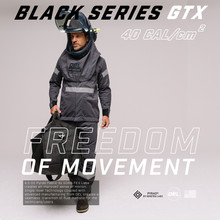 OEL AFW40LF-FL-BSJB-GTX-S 40 CAL Jacket and Bib Overall Kit Lift Front Hood Black Series GTX Mens Charcoal Grey