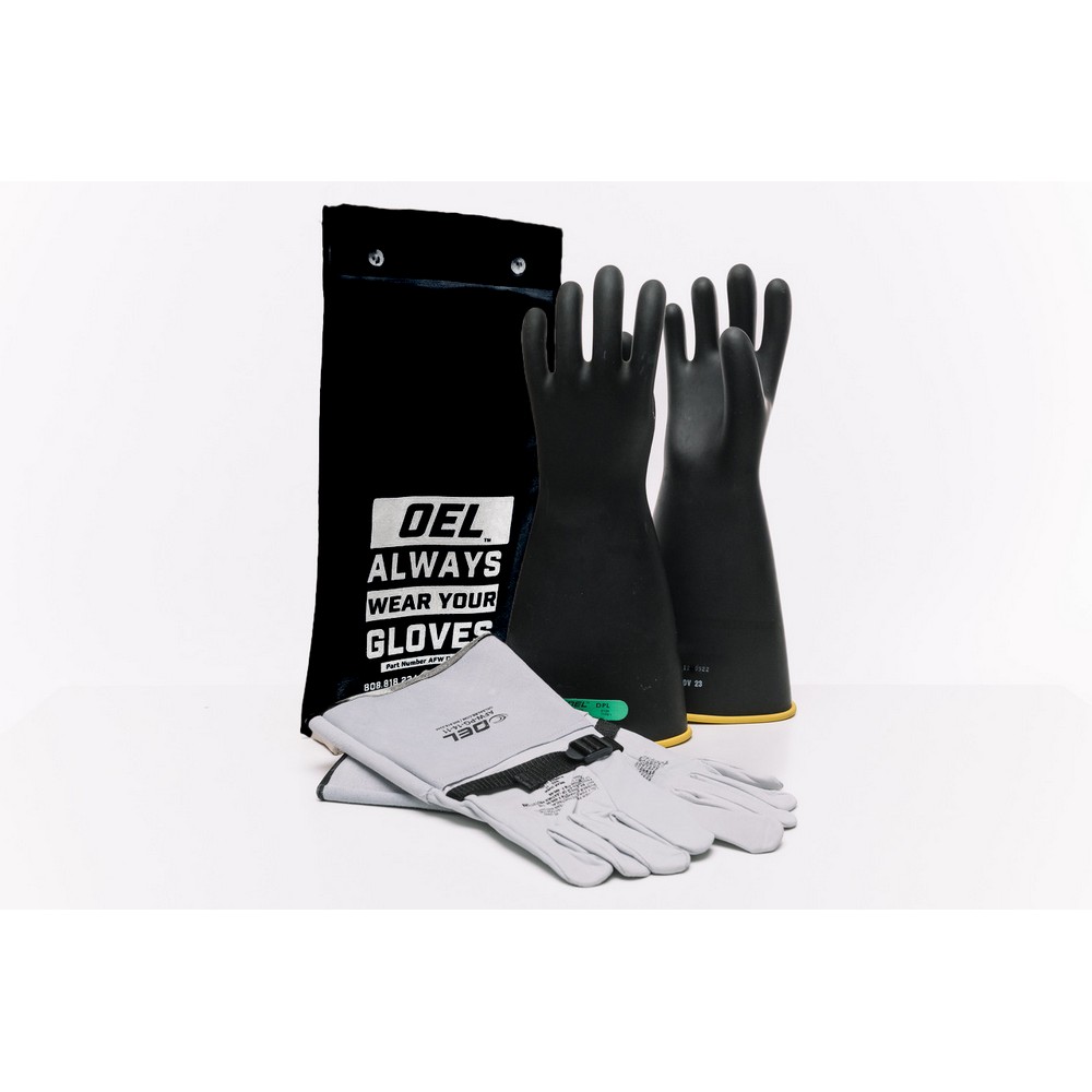 OEL IRG316BYK CLASS 3 RUBBER GLOVE KIT 16" Black