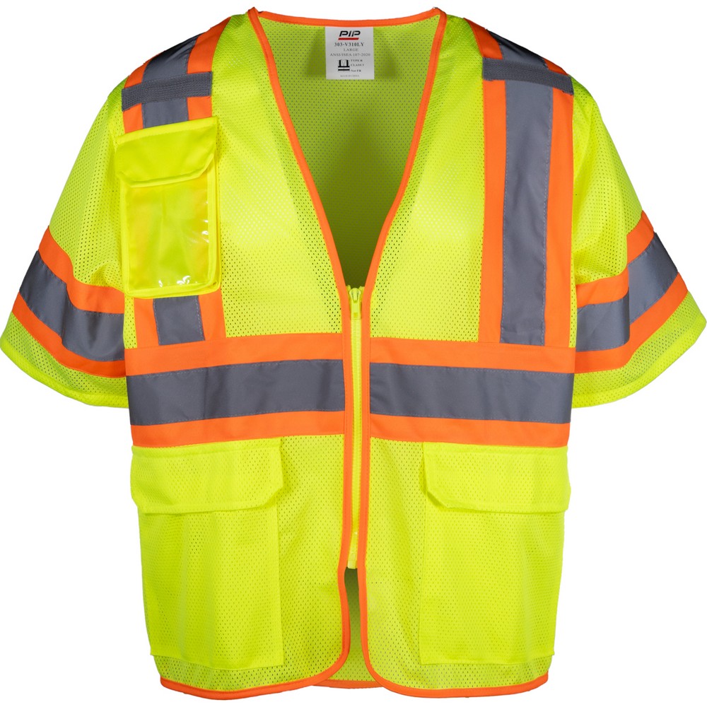 PIP 303-V310-LY/S ANSI Type R Class 3 Two-Tone Mesh Vest