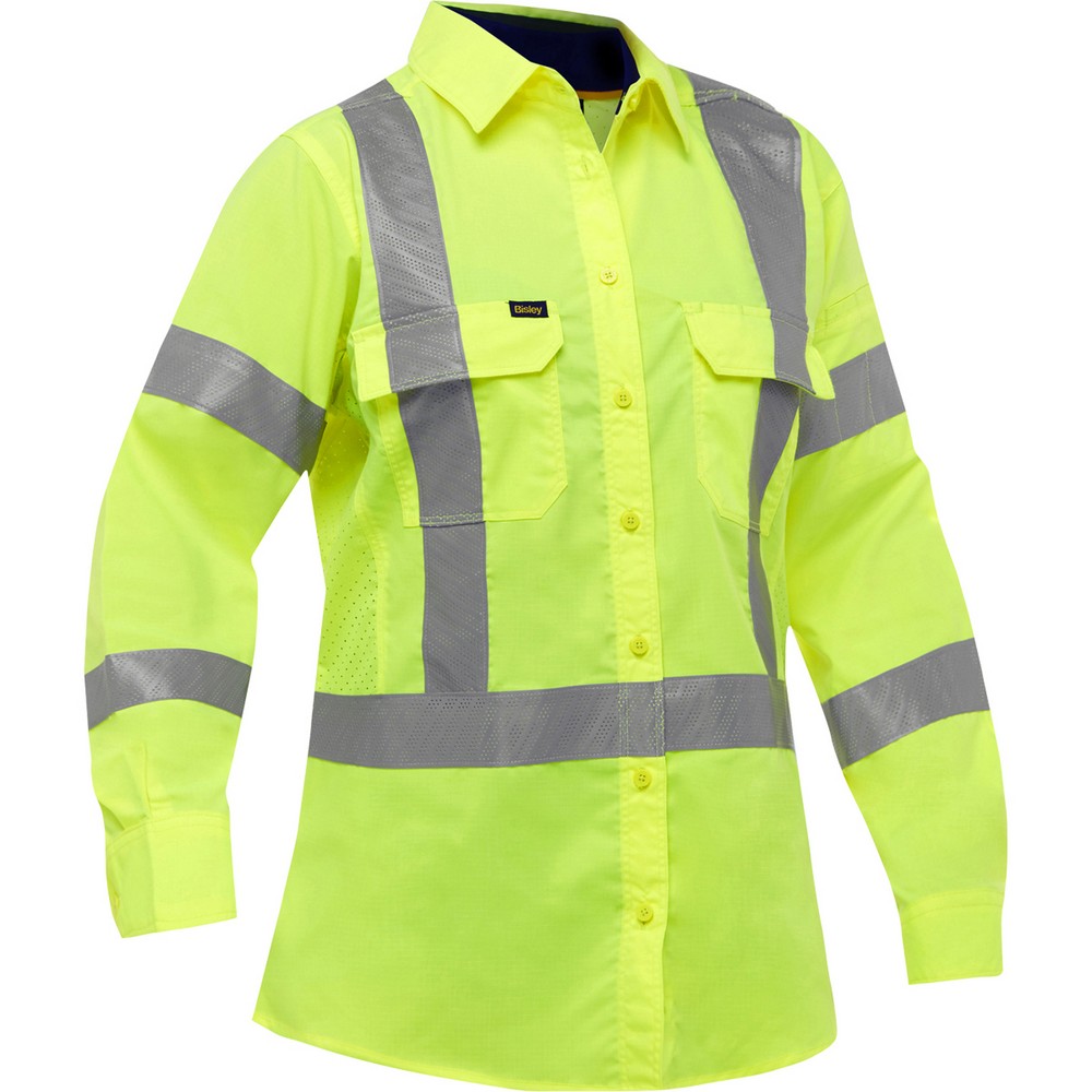 PIP 313W6490X-Y/S ANSI Type R Class 3 and CSA Z96 X-Back Women's Long Sleeve Work Shirt with X-Airflow