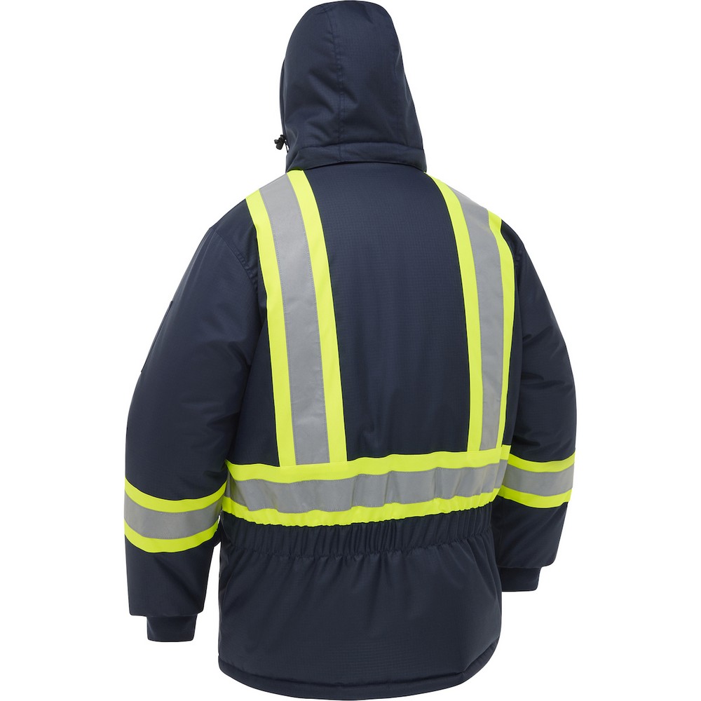 PIP 413GT-LB ANSI Type R Class 3 Waterproof Black Bottom Bomber Jacket with Quilted Fleece Liner Hi-Vis Yellow/Black