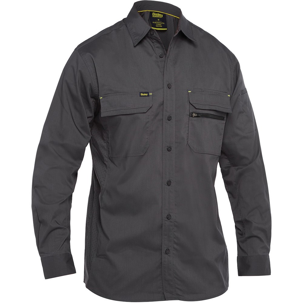 PIP 400M6490-GR-S Long Sleeve Ripstop Work Shirt with X-Airflow Ventilation