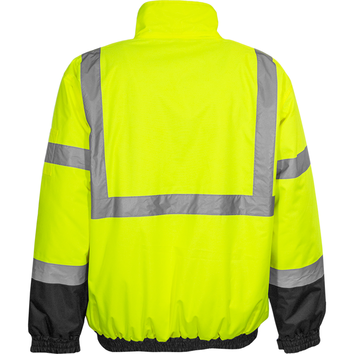 PIP 413GT-LB ANSI Type R Class 3 Waterproof Black Bottom Bomber Jacket with Quilted Fleece Liner Hi-Vis Yellow/Black
